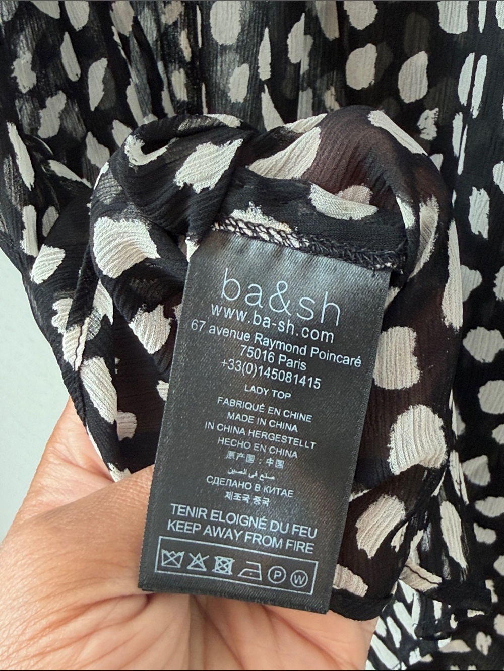 ba&sh Bronx Sheer Blouse size XS - Picture 9 of 9